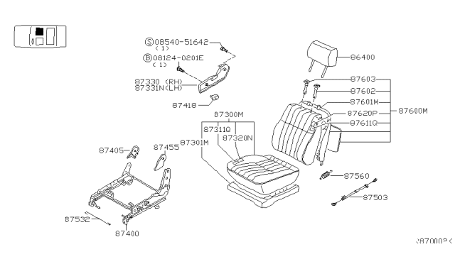 2003 Nissan Frontier Front Seat Diagram 4