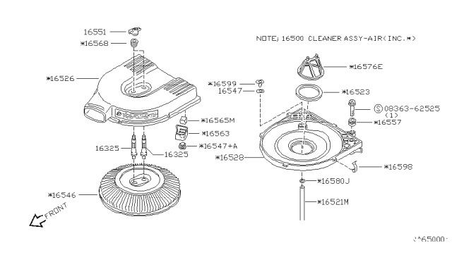 1998 Nissan Frontier Mounting Rubber Diagram for 16557-4S101