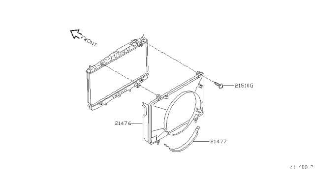 2000 Nissan Frontier SHROUD-Upper Diagram for 21476-4S100