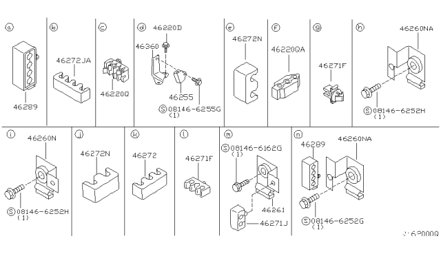 2000 Nissan Frontier Bracket-Brake Tube Diagram for 46260-3S505