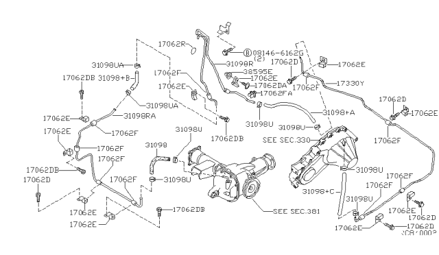 2000 Nissan Frontier Breather Piping (For Front Unit) Diagram 2