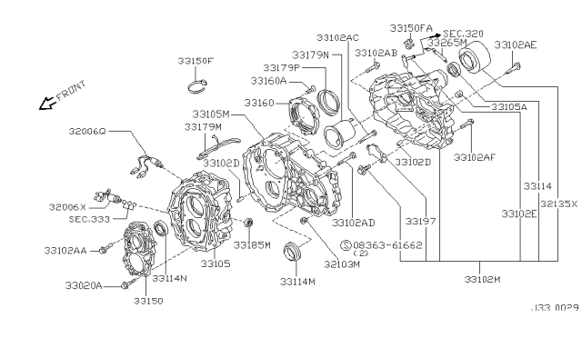 2003 Nissan Frontier Transfer Case Diagram 1