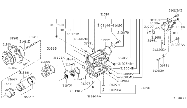 2004 Nissan Frontier Torque Converter,Housing & Case Diagram 1