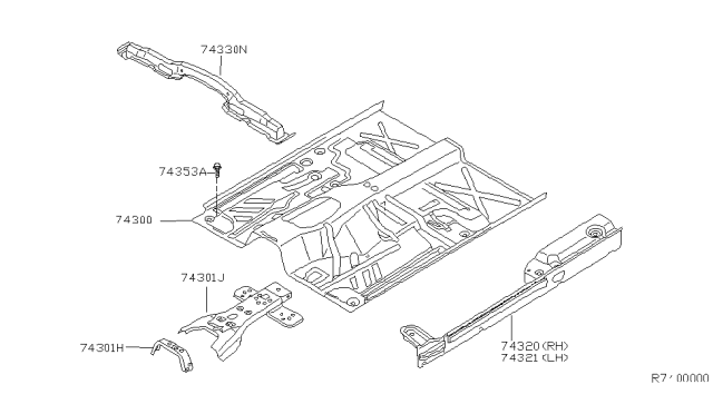 2002 Nissan Frontier Floor Panel Diagram 2