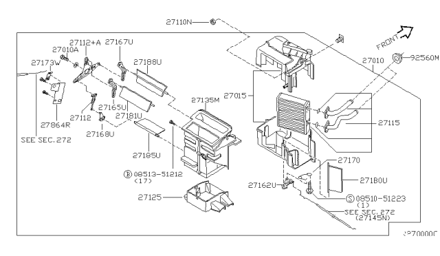 1999 Nissan Frontier Heater & Blower Unit Diagram 6