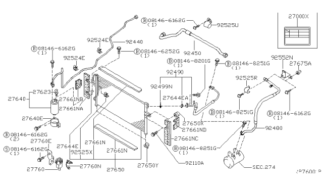 2002 Nissan Frontier Hose-Flexible,High Diagram for 92490-1Z610