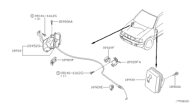 2000 Nissan Frontier Actuator Assy-Ascd Diagram for 18910-4S100