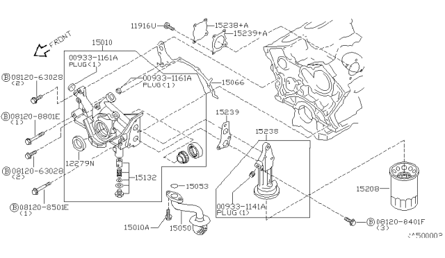 1999 Nissan Frontier Lubricating System Diagram 3