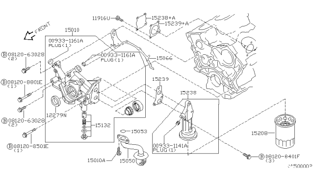 2000 Nissan Frontier Lubricating System Diagram 3