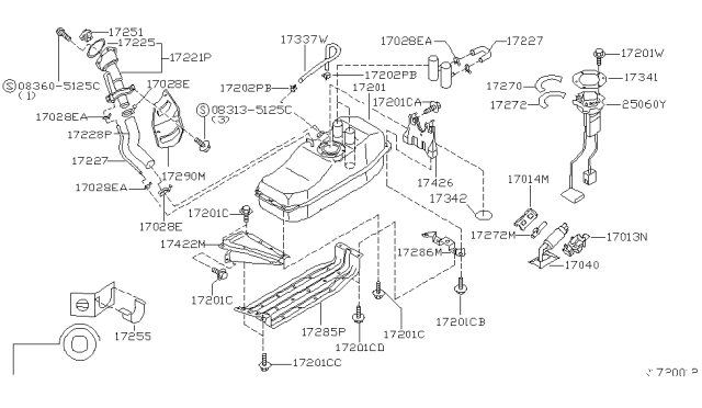 2003 Nissan Frontier Tube Assembly Fuel Tank Outlet Diagram for 17270-4S100