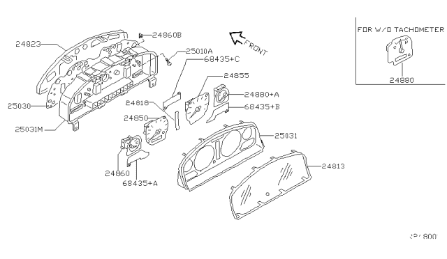 2001 Nissan Frontier Cover-Front Diagram for 24813-7Z800