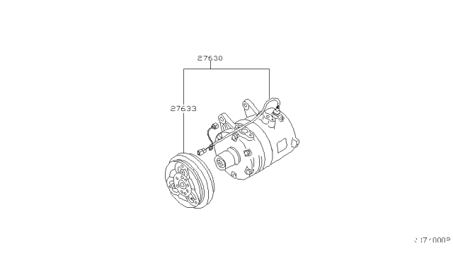 1999 Nissan Frontier Clutch Assy-Compressor Diagram for 92665-3S500