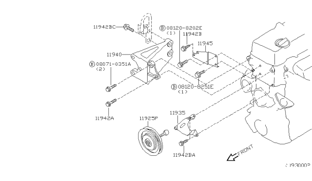 2000 Nissan Frontier Power Steering Pump Mounting Diagram 4