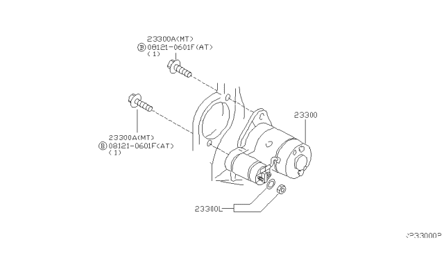 2004 Nissan Frontier Motor Assy-Starter Diagram for 23300-4S103