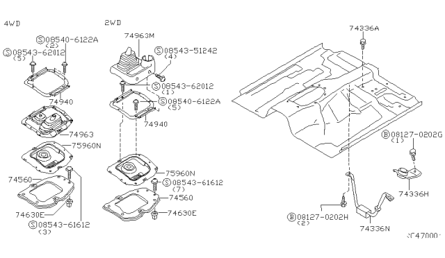 1999 Nissan Frontier Floor Fitting Diagram 5