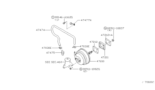 2001 Nissan Frontier Brake Servo & Servo Control Diagram 1