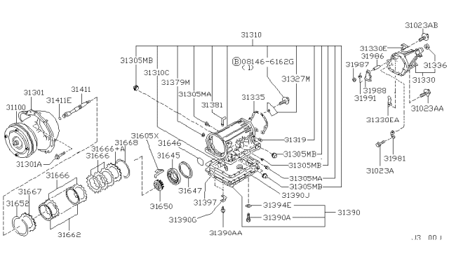 2002 Nissan Frontier Torque Converter,Housing & Case Diagram 5