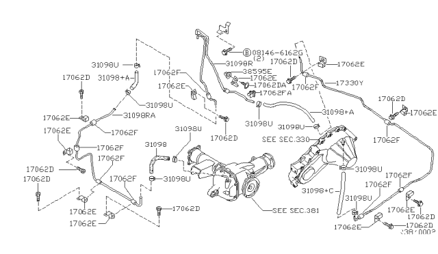 1998 Nissan Frontier Breather Piping (For Front Unit) Diagram 1