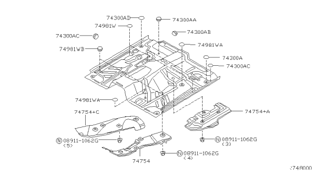 2002 Nissan Frontier Floor Fitting Diagram 3