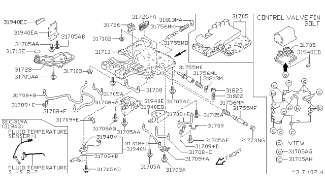 1998 Nissan Frontier Control Valve (ATM) Diagram 2