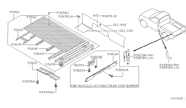 2003 Nissan Frontier Rear Body Floor & Fitting Diagram 2