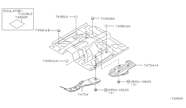 1999 Nissan Frontier Floor Fitting Diagram 9