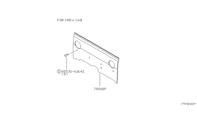 2002 Nissan Frontier Rear & Back Panel Trimming Diagram 1