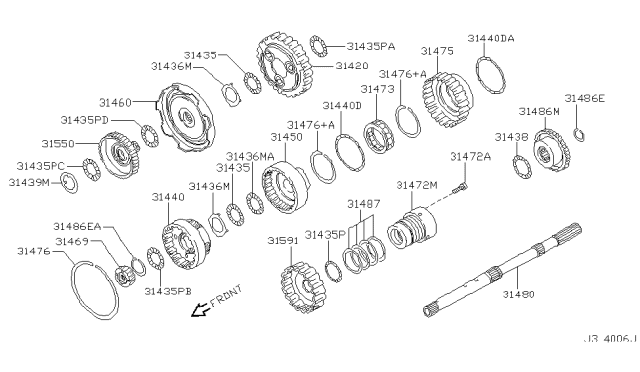 2004 Nissan Frontier Governor,Power Train & Planetary Gear Diagram 3