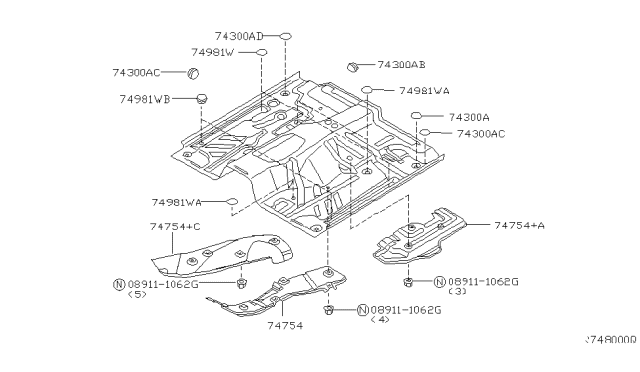 2003 Nissan Frontier Floor Fitting Diagram 3