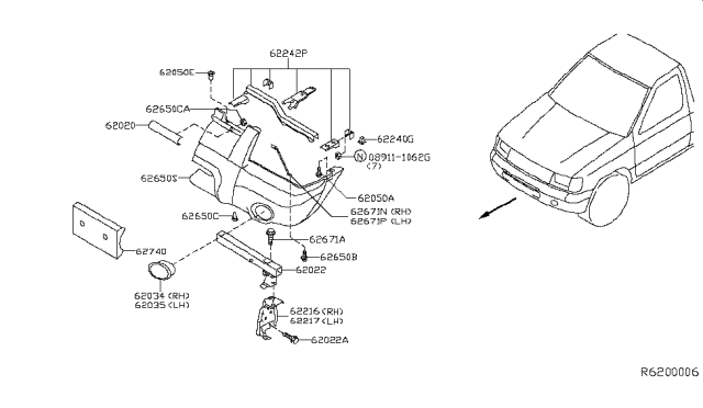 2001 Nissan Frontier Front Bumper Diagram 3