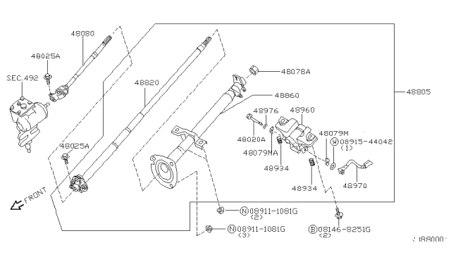 1998 Nissan Frontier Steering Column Diagram 1