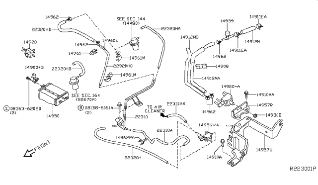 2003 Nissan Frontier Engine Control Vacuum Piping Diagram 6