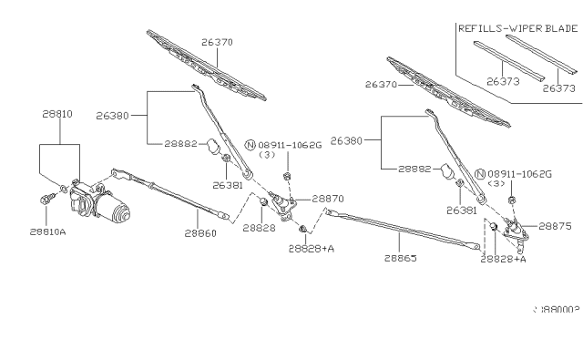 1998 Nissan Frontier Windshield Wiper Diagram