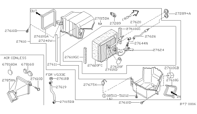 2003 Nissan Frontier Cover Diagram for 27276-1Z600