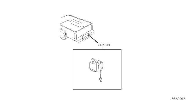 2004 Nissan Frontier Lamp Assembly-Licence Diagram for 26510-9Z400