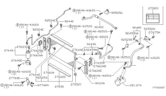 2000 Nissan Frontier Pipe-Front Cooler,Low Diagram for 92450-7B400