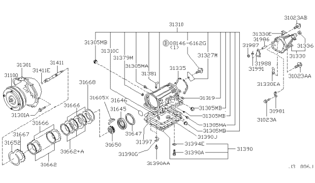 2002 Nissan Frontier Torque Converter,Housing & Case Diagram 2