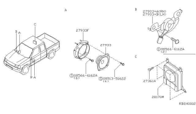 2000 Nissan Frontier Speaker Diagram 1