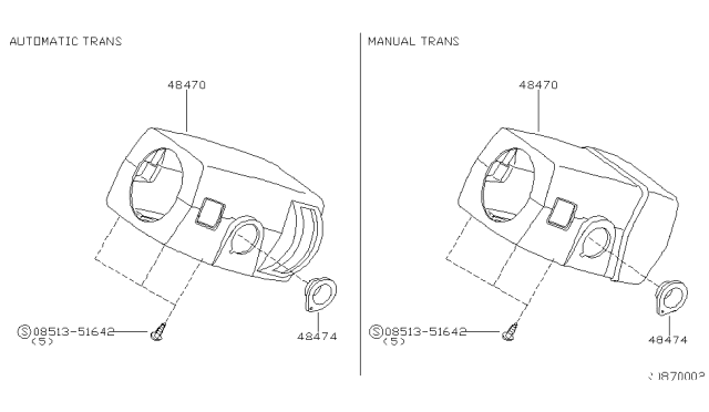 1999 Nissan Frontier Steering Column Shell Cover Diagram 1