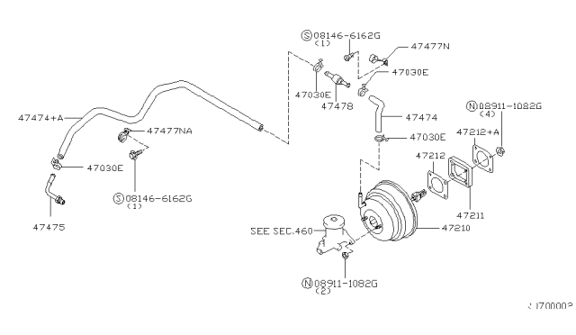 2000 Nissan Frontier Brake Servo & Servo Control Diagram 3