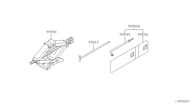 1999 Nissan Frontier Tool Kit & Maintenance Manual Diagram 2