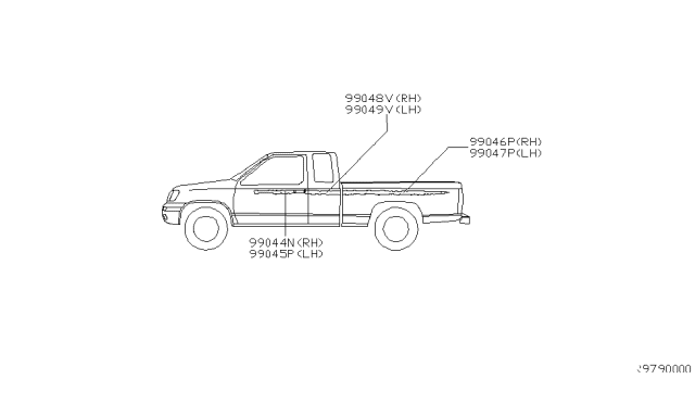 2000 Nissan Frontier Accent Stripe Diagram 1