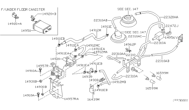 2002 Nissan Frontier Engine Control Vacuum Piping Diagram 1