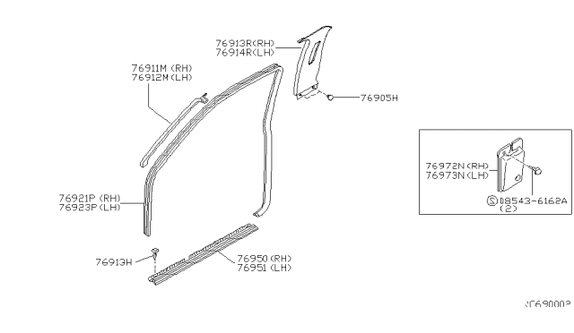 2002 Nissan Frontier Body Side Trimming Diagram 6