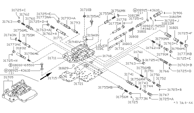 1999 Nissan Frontier Control Valve (ATM) Diagram 7