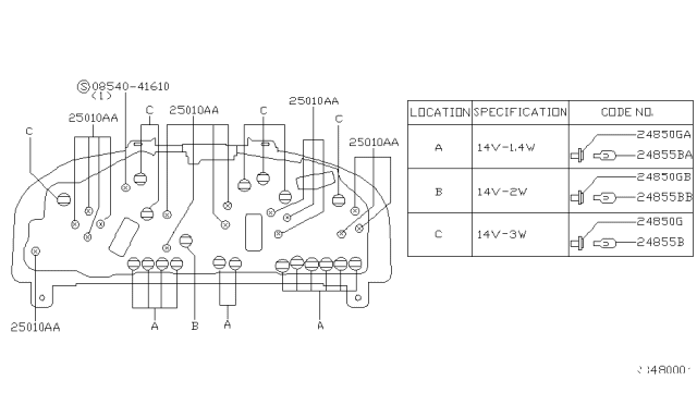 2000 Nissan Frontier Socket Assembly Bulb Diagram for 26260-04F60