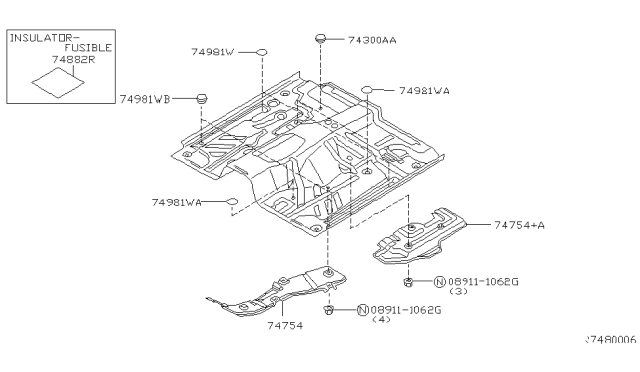 1999 Nissan Frontier Floor Fitting Diagram 6