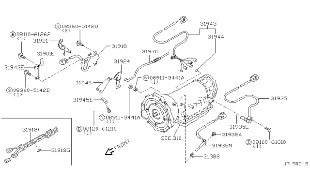 2004 Nissan Frontier Control Switch & System Diagram 1