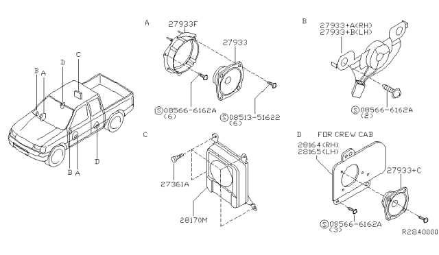 2002 Nissan Frontier Speaker Diagram 2