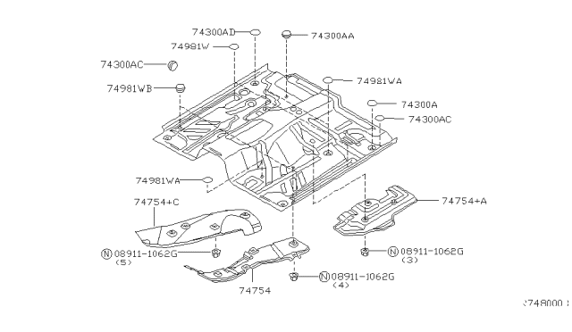 2001 Nissan Frontier Floor Fitting Diagram 2